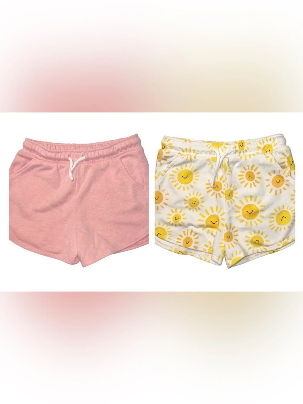 Old Navy Shorts Girls Size 5T Yellow White Pink Lot Of 2